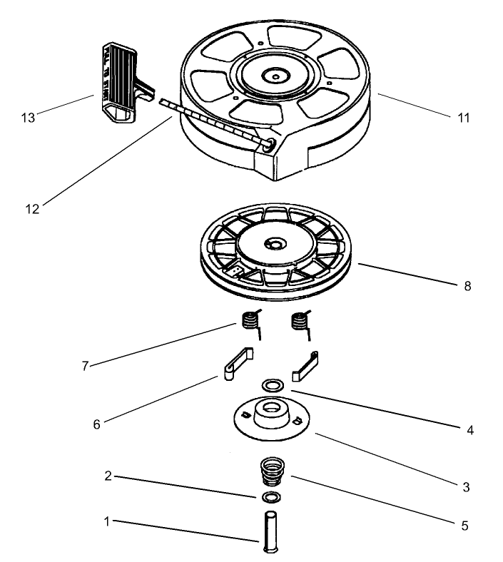 Recoil Starter Assembly No. 590702 (Optional) Tecumseh Model No. LEV120-362003A