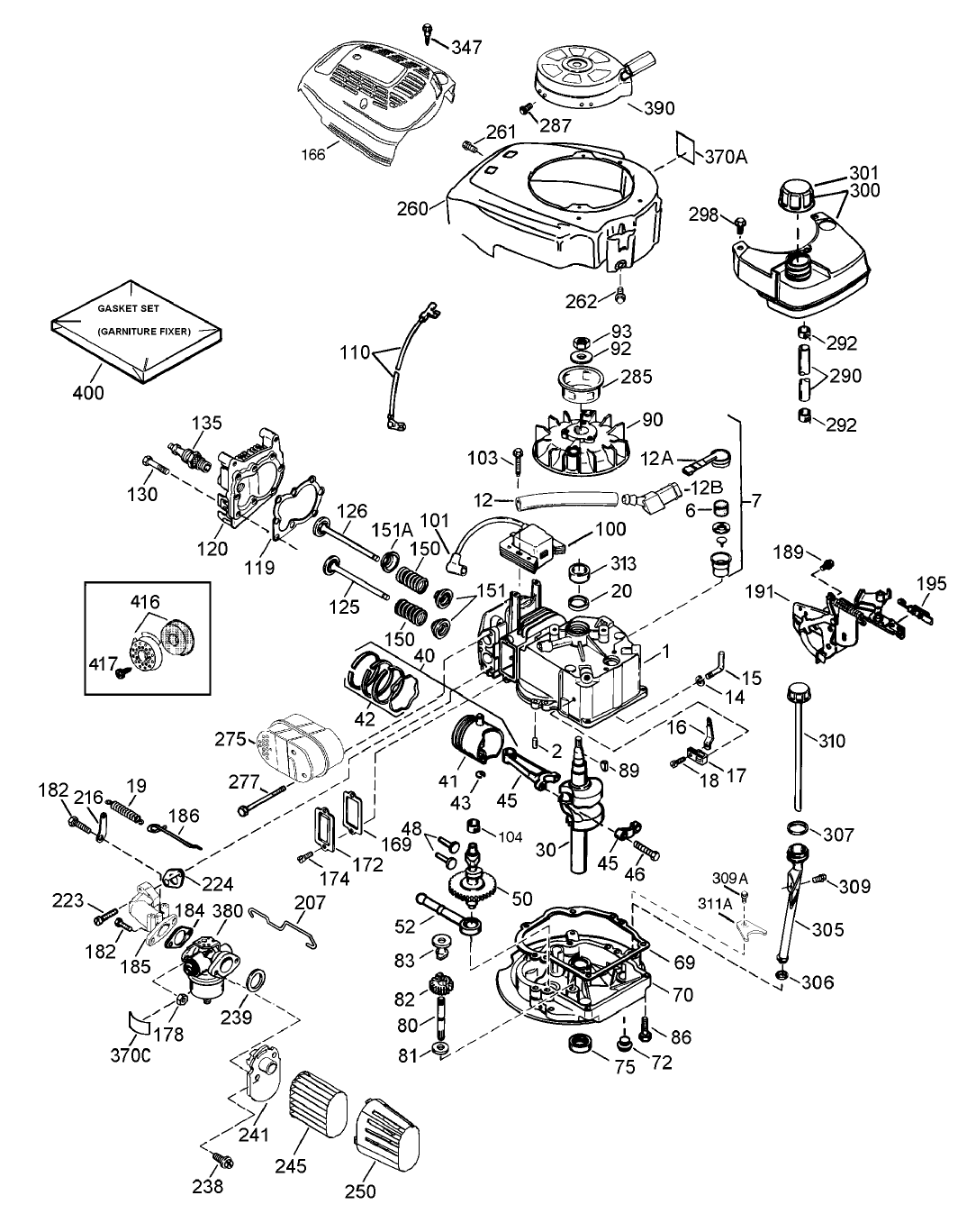 Engine Assembly Tecumseh-LEV120-361541B