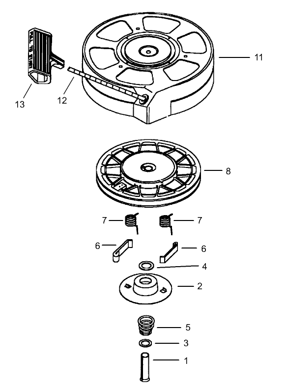 Recoil Starter Assembly No. 590702 (Optional) Tecumseh Model LEV120361560B