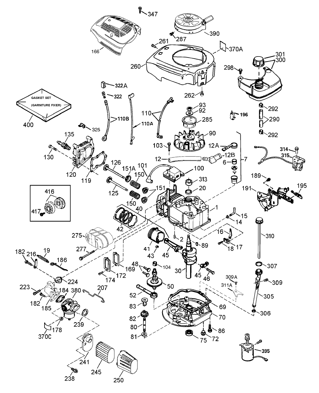 Engine Assembly Tecumseh-LEV120-361542B