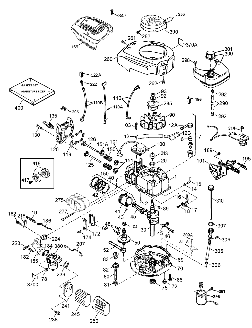 Engine Assembly Tecumseh Model No. LEV120-362004A