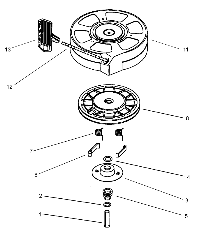 Recoil Starter Assembly No. 590702 (Optional) Tecumseh Model No. LEV120-362004A