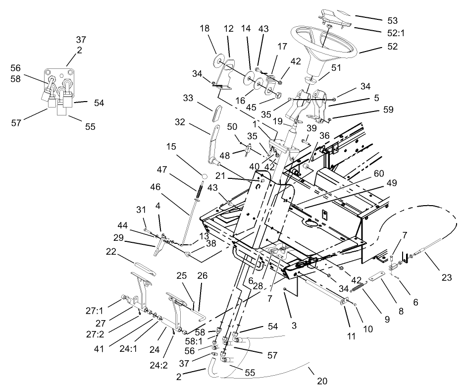 Power Steering and Brake Pedal Assembly