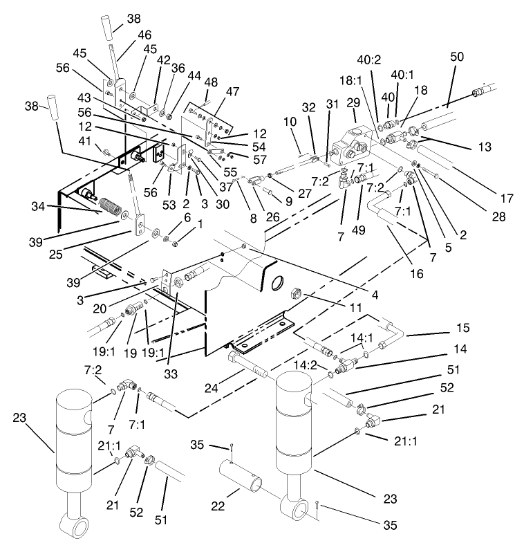 Hydraulic Lift and Throttle Assembly