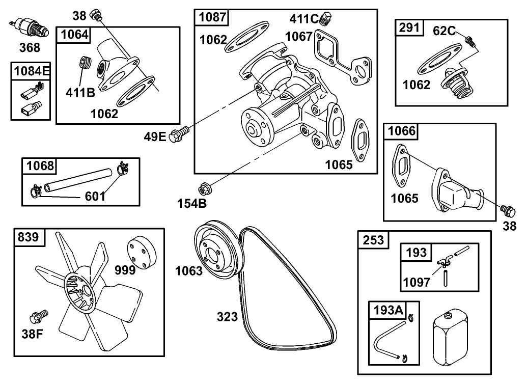 Water Pump and Fan Assembly