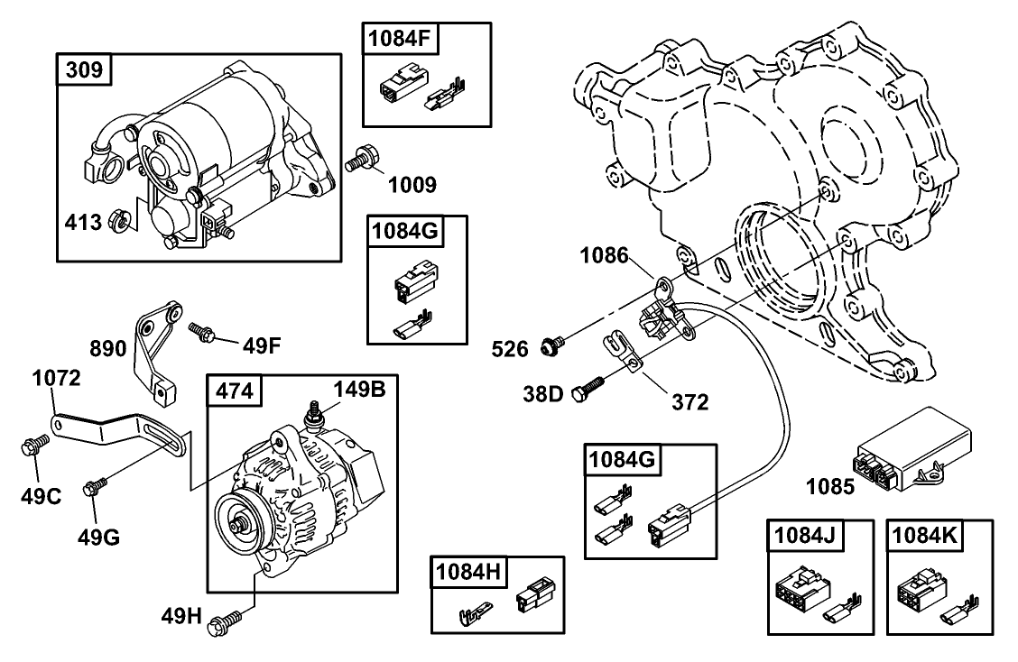 Alternator and Starter Assembly