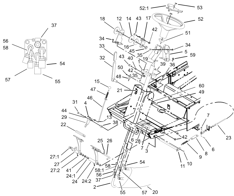 Power Steering and Brake Pedal Assembly