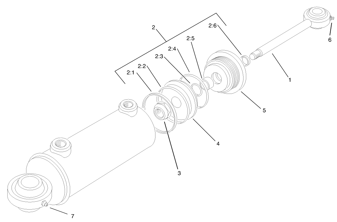 Steering Cylinder Assembly No. 76-2070 (only on: 30241)