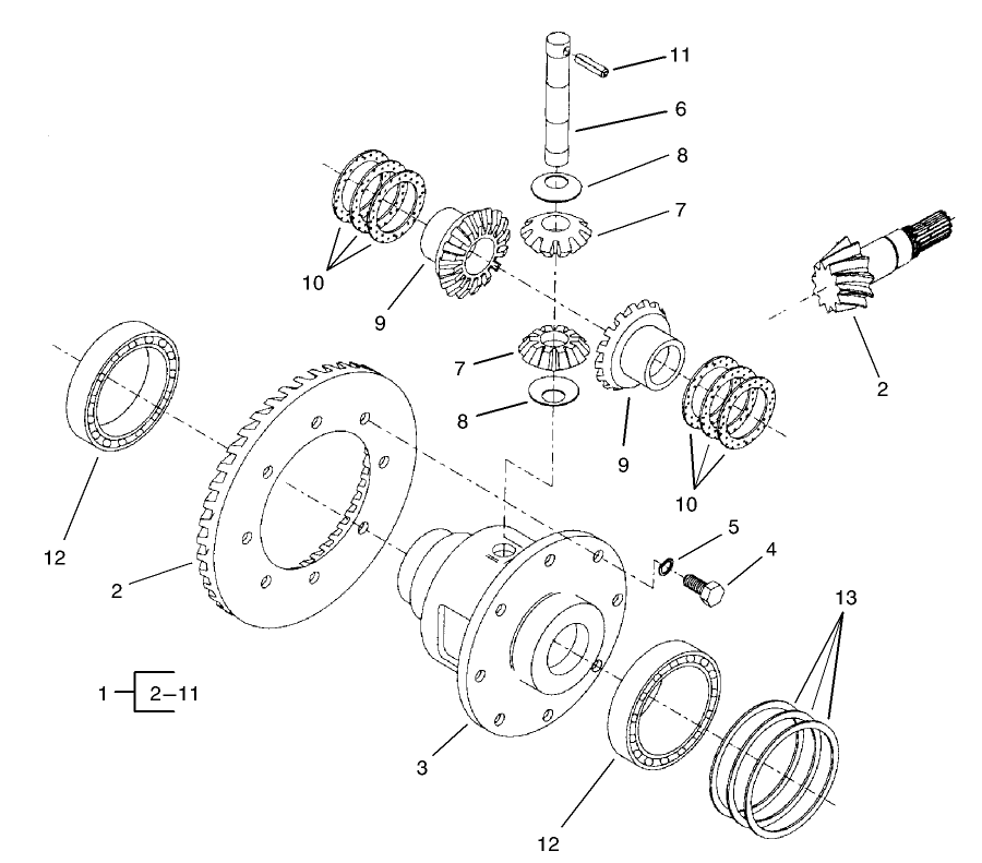 4 Wheel Drive Rear Axle Assembly No. 95-7501 (Continued) Differential Assembly (only on: 30242)