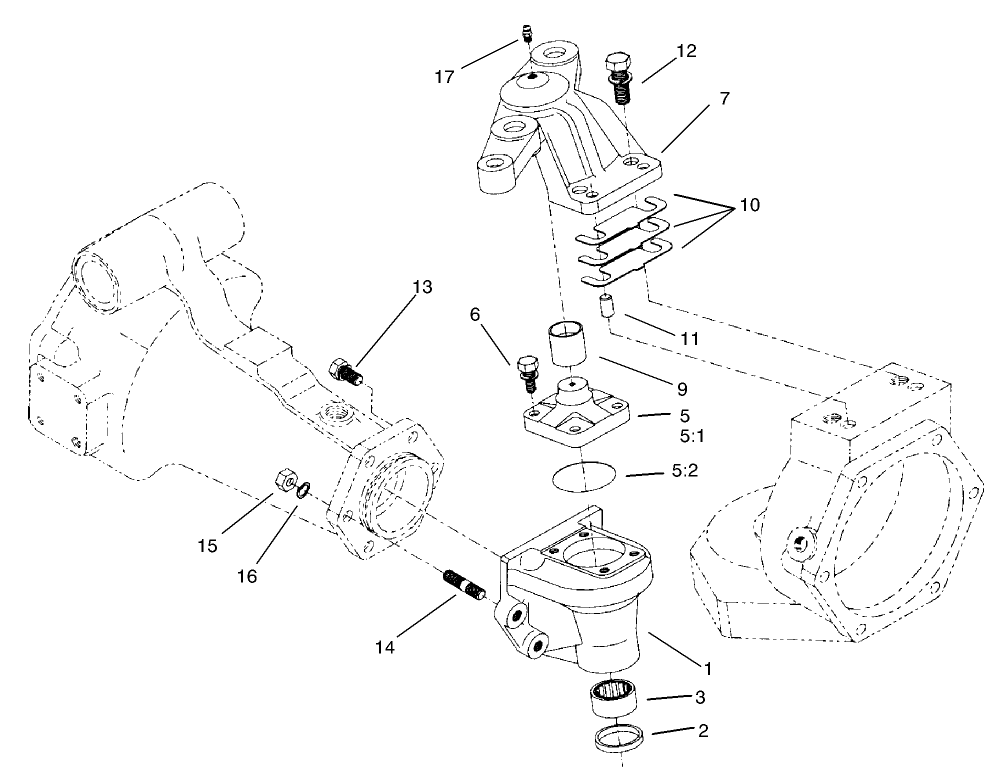 Rear Axle Assembly No. 95-7501 (Continued) Bevel Gear Case Assembly