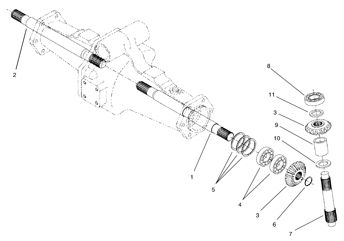 4 Wheel Drive Rear Axle Assembly No. 95-7501 (Continued) Bevel Gear Shaft Assembly (only on: 30242)