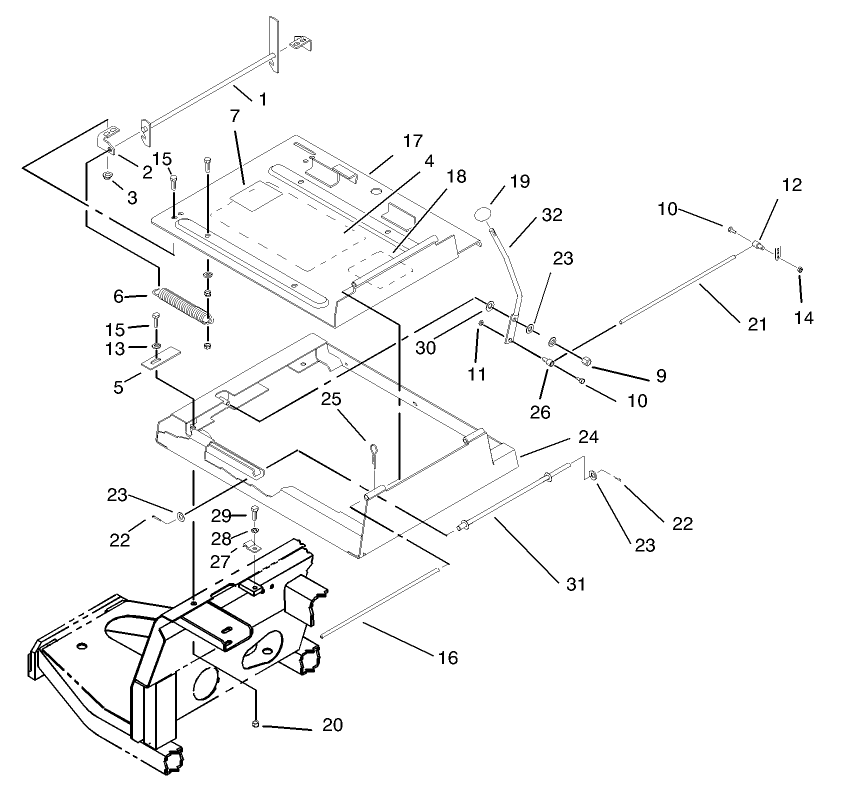 Seat Frame and Throttle Assembly