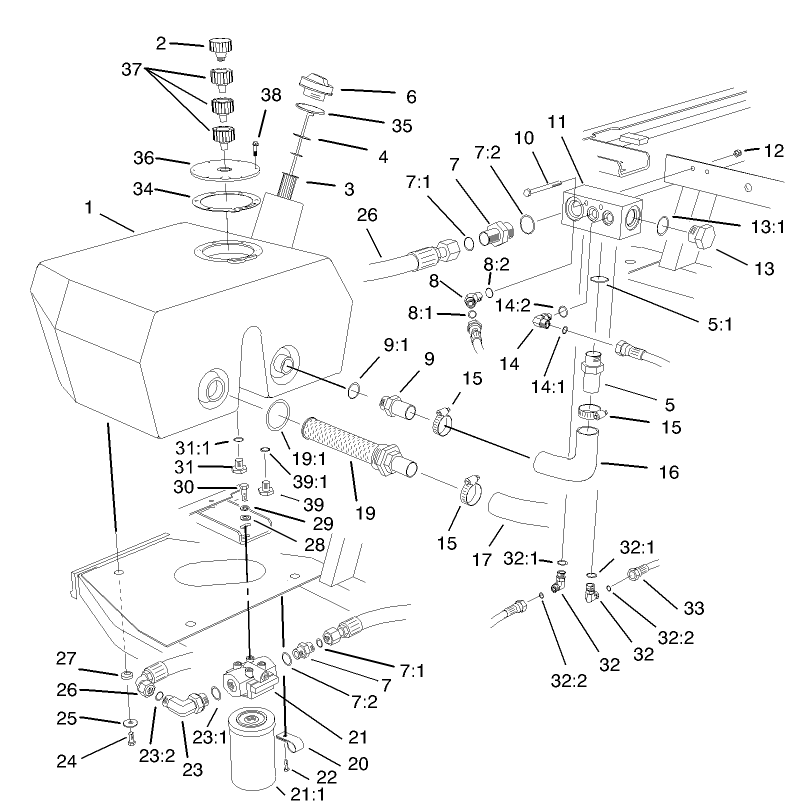 Hydraulic Filter and Reservoir Assembly