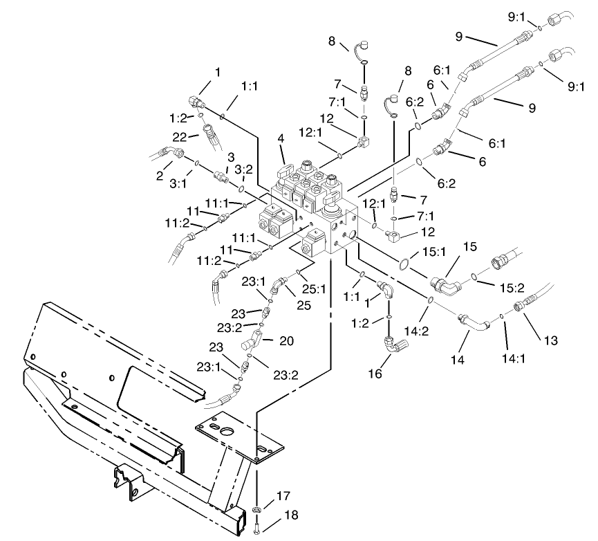 Hydraulic Control Block and Hoses Assembly