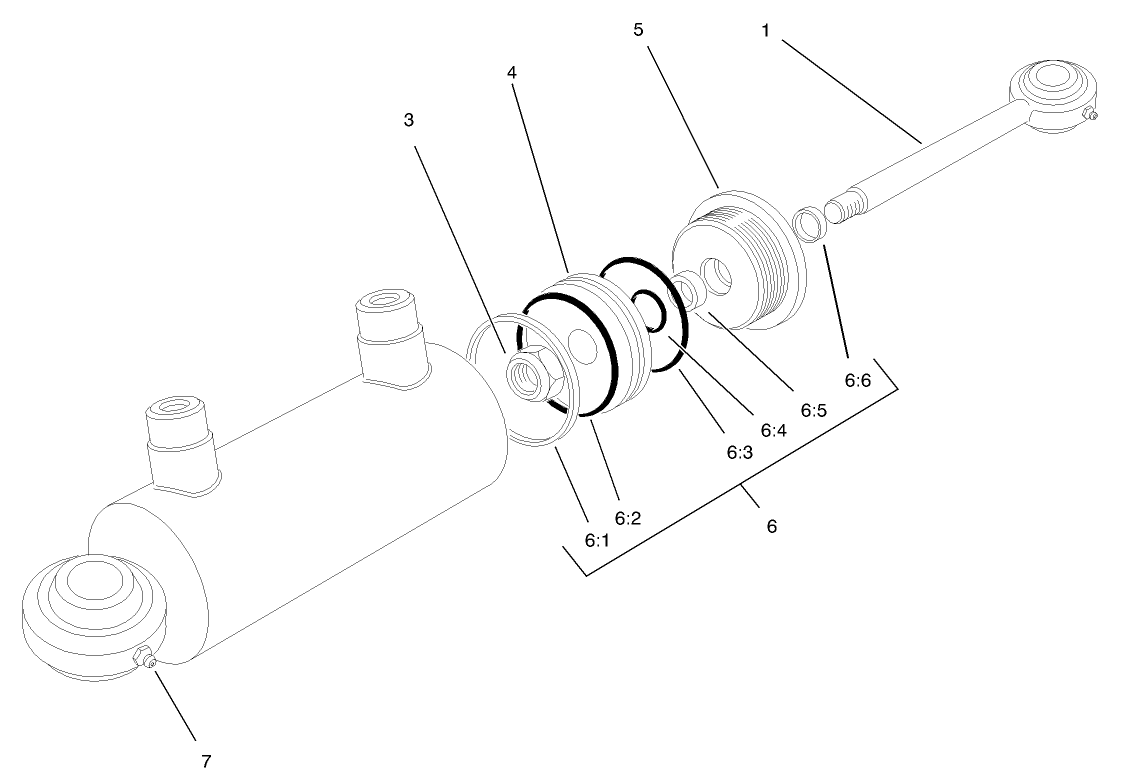 Hydraulic Steering Cylinder Assembly No. 75-1200