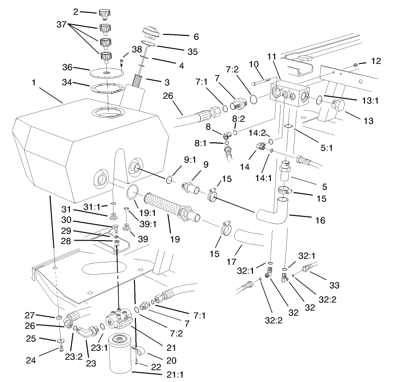 Hydraulic Filter and Reservoir Assembly