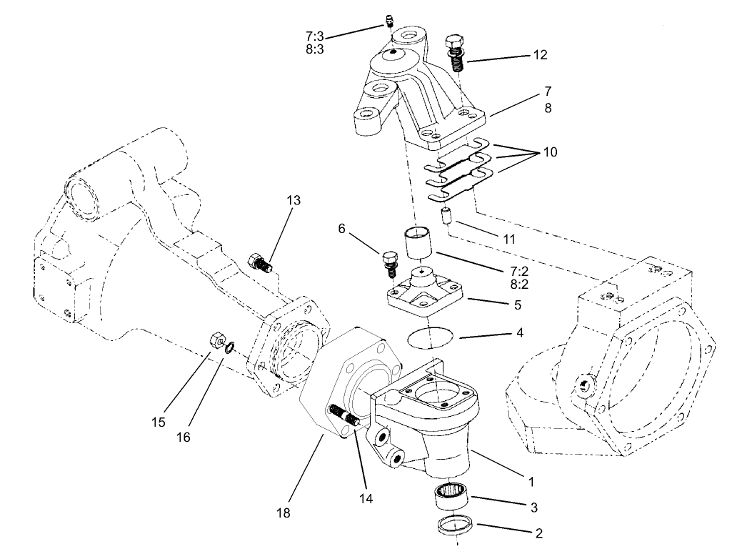 Rear Axle Assembly No. 98-3925 (Continued)  Bevel Gear Case Assembly