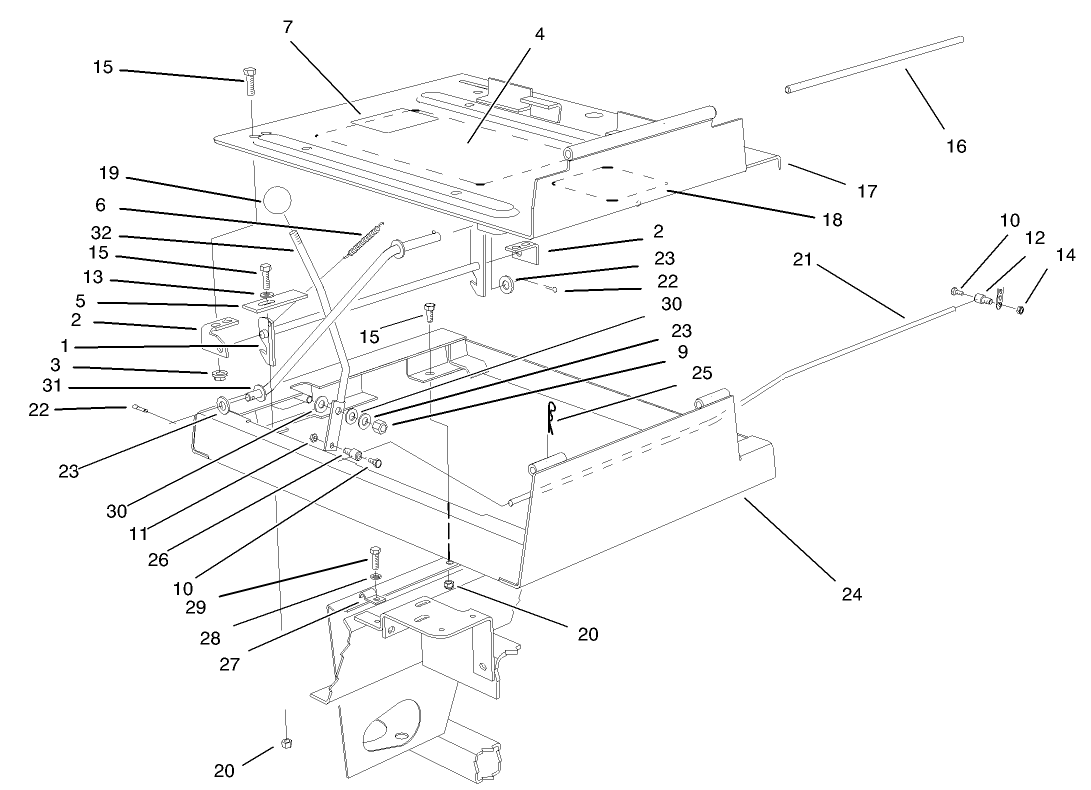 Seat Frame and Throttle Assembly