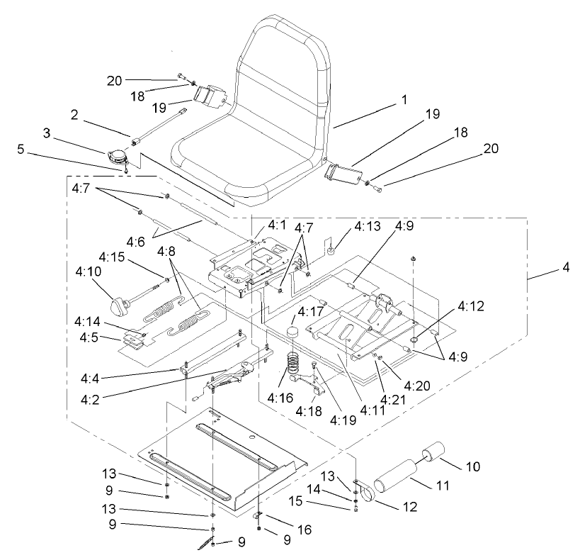 Seat and Suspension Assembly