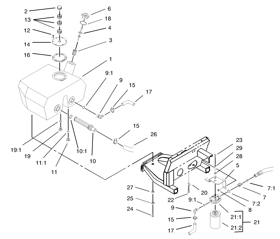 Hydraulic Filter and Reservoir Assembly