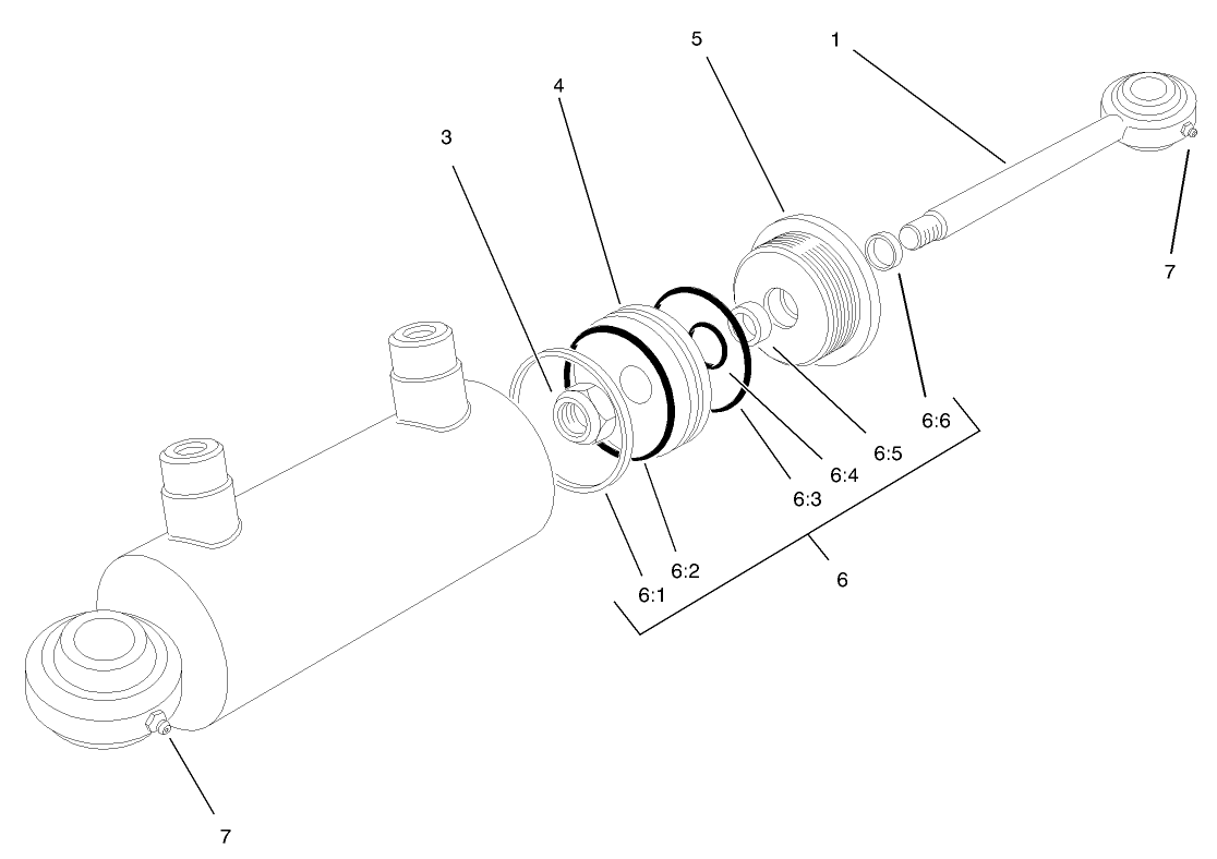 Hydraulic Cylinder Assembly No. 75-1200 (only on: 03550)