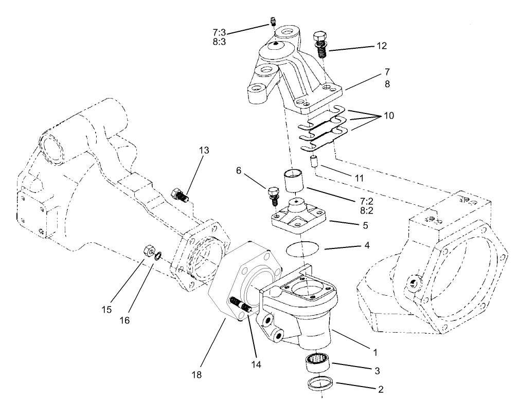 Rear Axle Assembly No. 98-3925 (Continued) Bevel Gear Case Assembly