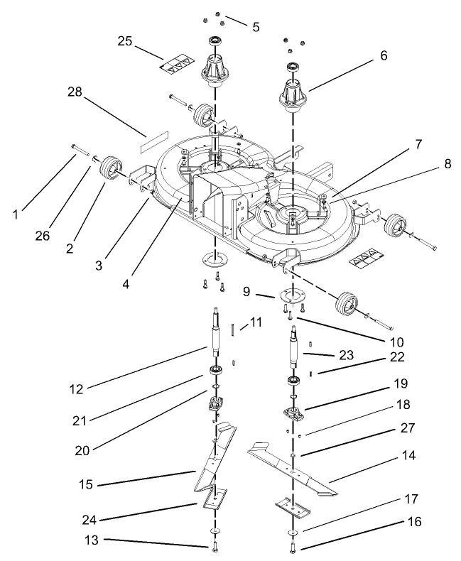 Cutting Pan, Mower Housing Assembly
