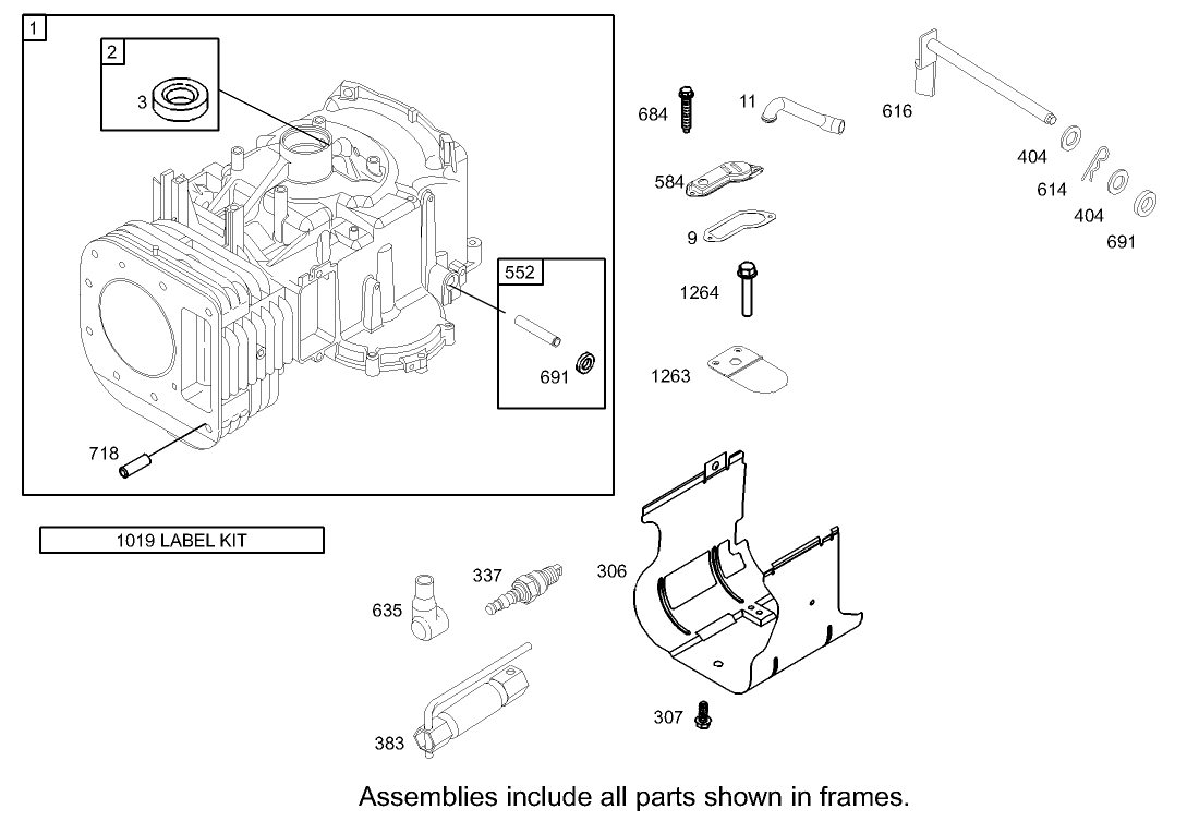 Cylinder Assembly Briggs and Stratton 31G777-0121-E1