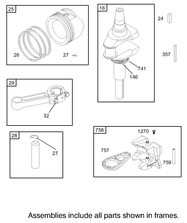 Crankshaft Assembly Briggs and Stratton 31G777-0121-E1