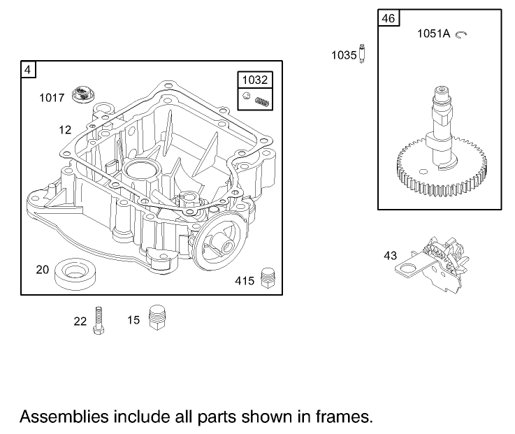 Crankcase Assembly Briggs and Stratton 31G777-0121-E1