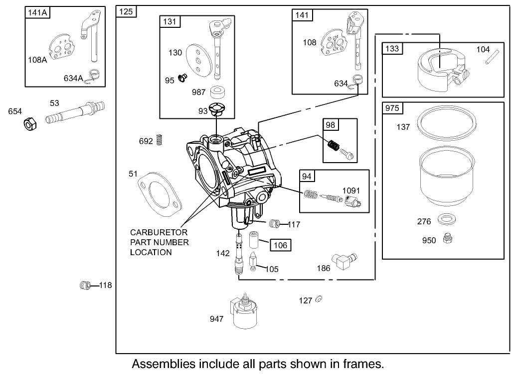 Carburetor Assembly Briggs and Stratton 31G777-0121-E1