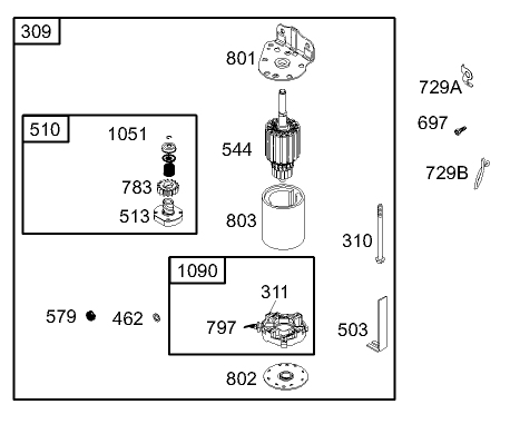 Starter Assembly  Briggs and Stratton 31G777-0121-E1