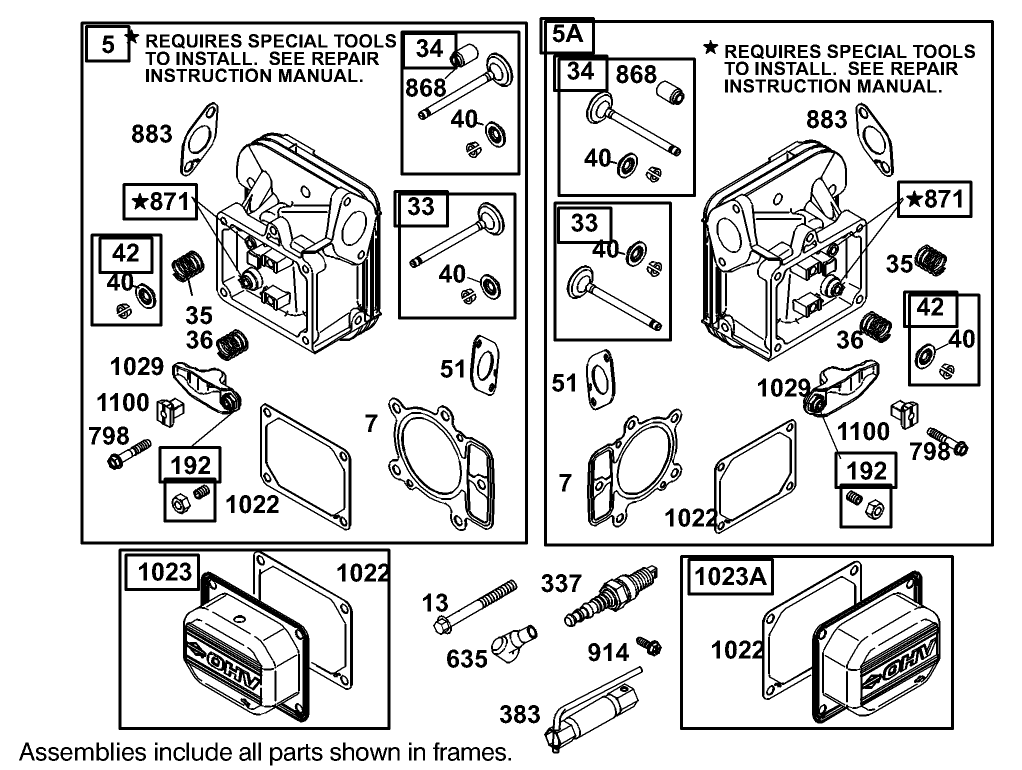 Cylinder Head Assembly Engine Briggs and Stratton Model 406777-0157-E1