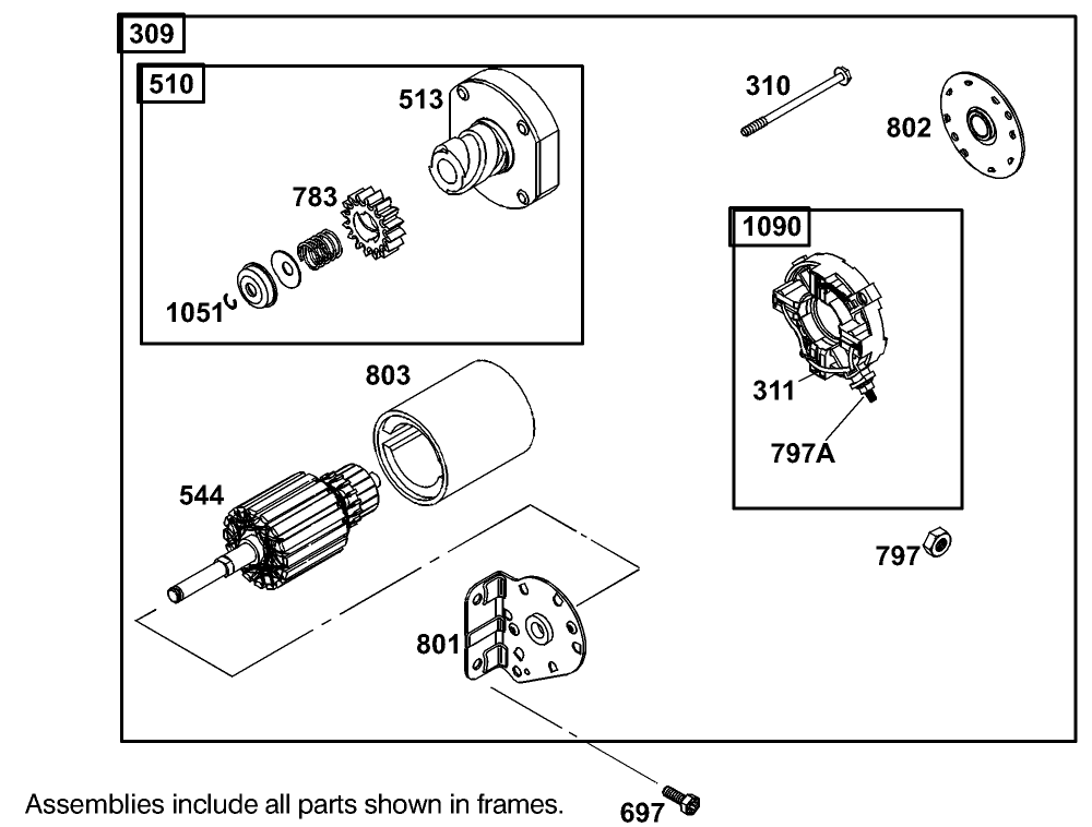 Starter Assembly  Briggs and Stratton 406777-0157-E1