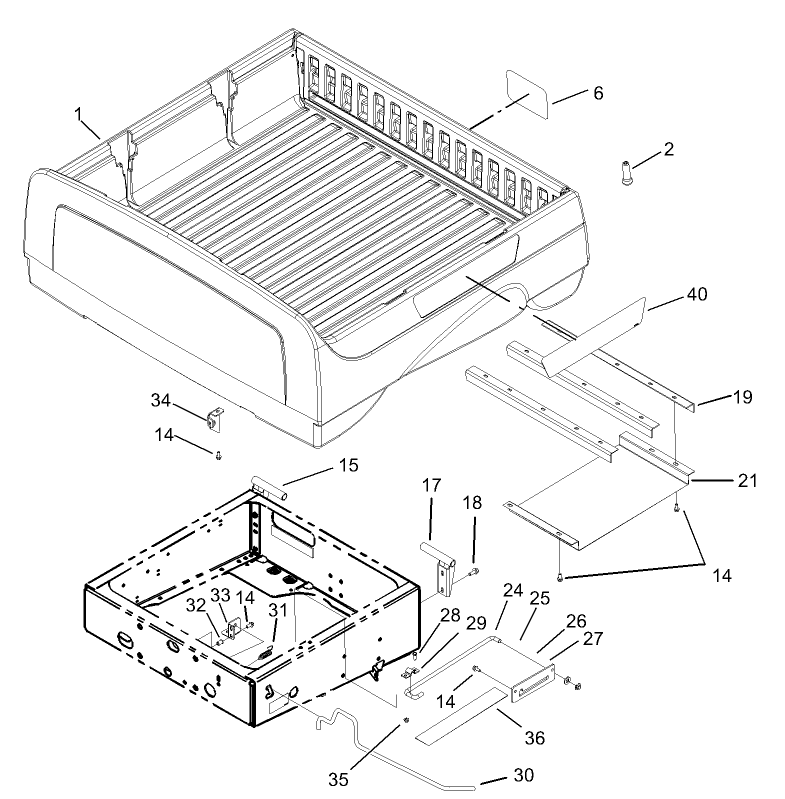 Box and Tailgate Installation Assembly