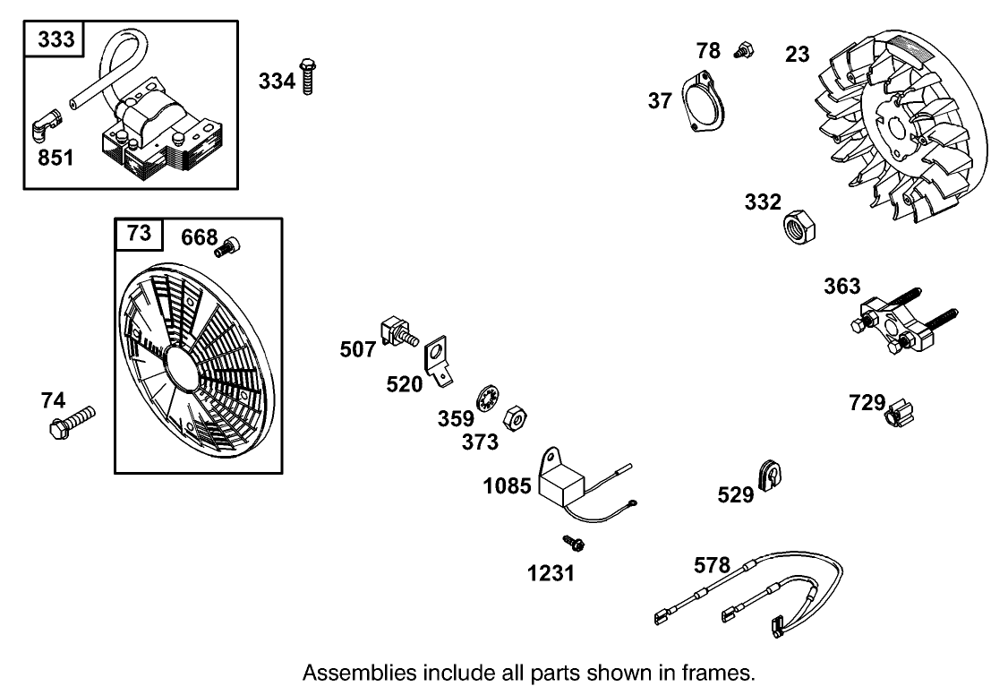 Flywheel Assembly Briggs and Stratton Engine 303440-1320-E1