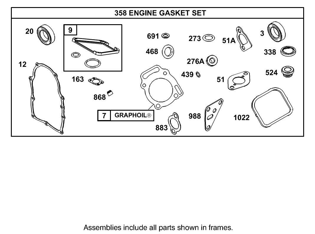 Gasket Assembly Briggs and Stratton Engine 303440-1320-E1