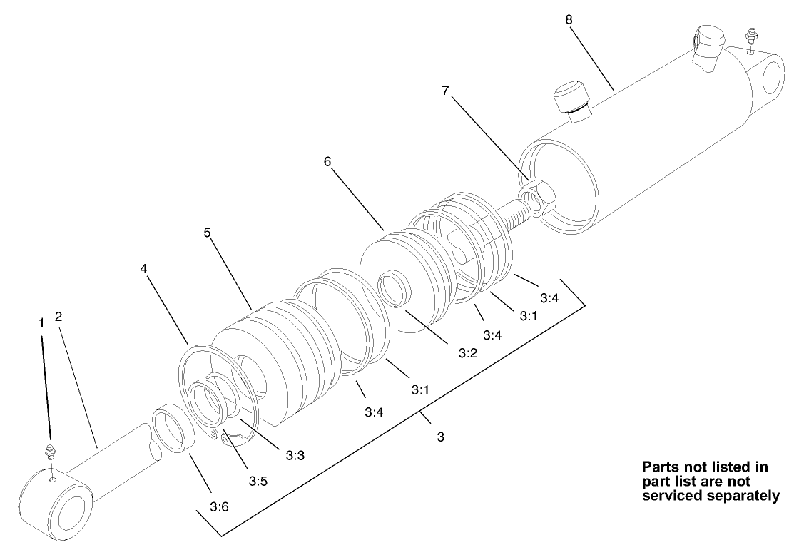Hydraulic Cylinder (2-1/2in Bore) Assembly No. 100-6586