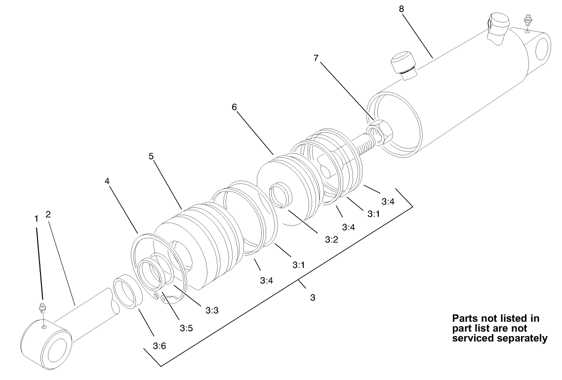 Hydraulic Cylinder (3in Bore) Assembly No. 100-6591