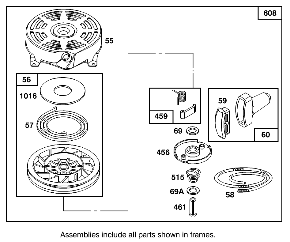 Starter Assembly Briggs and Stratton 127802-0640-01