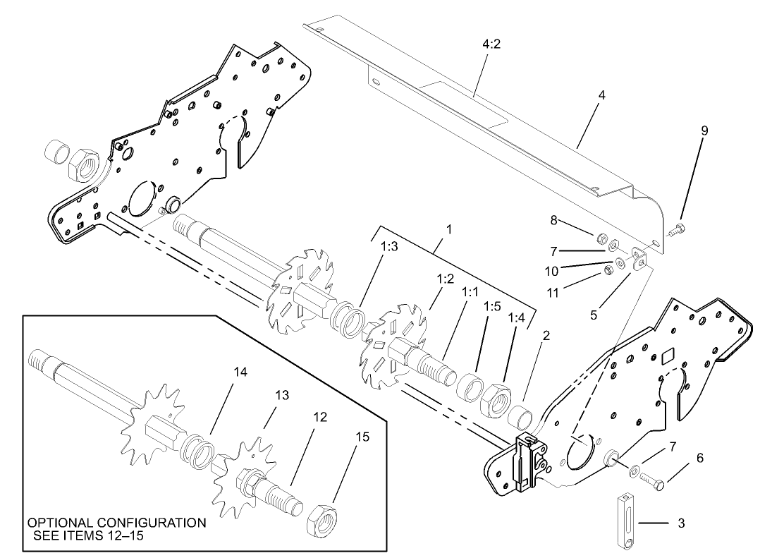 Dethatcher Reel Assembly