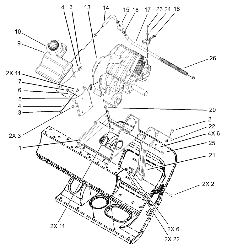 Engine and Frame Assembly