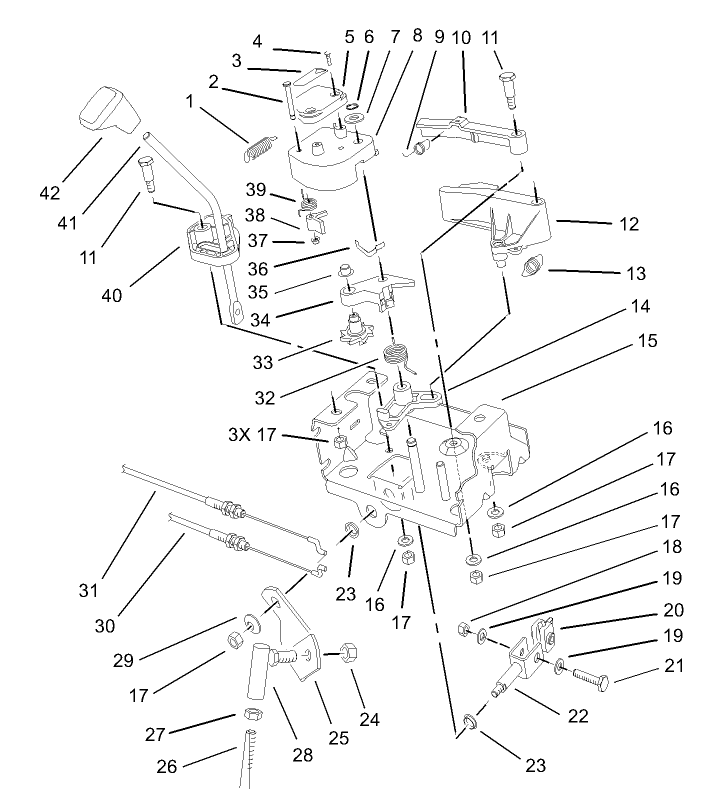 Power Shift Control Assembly