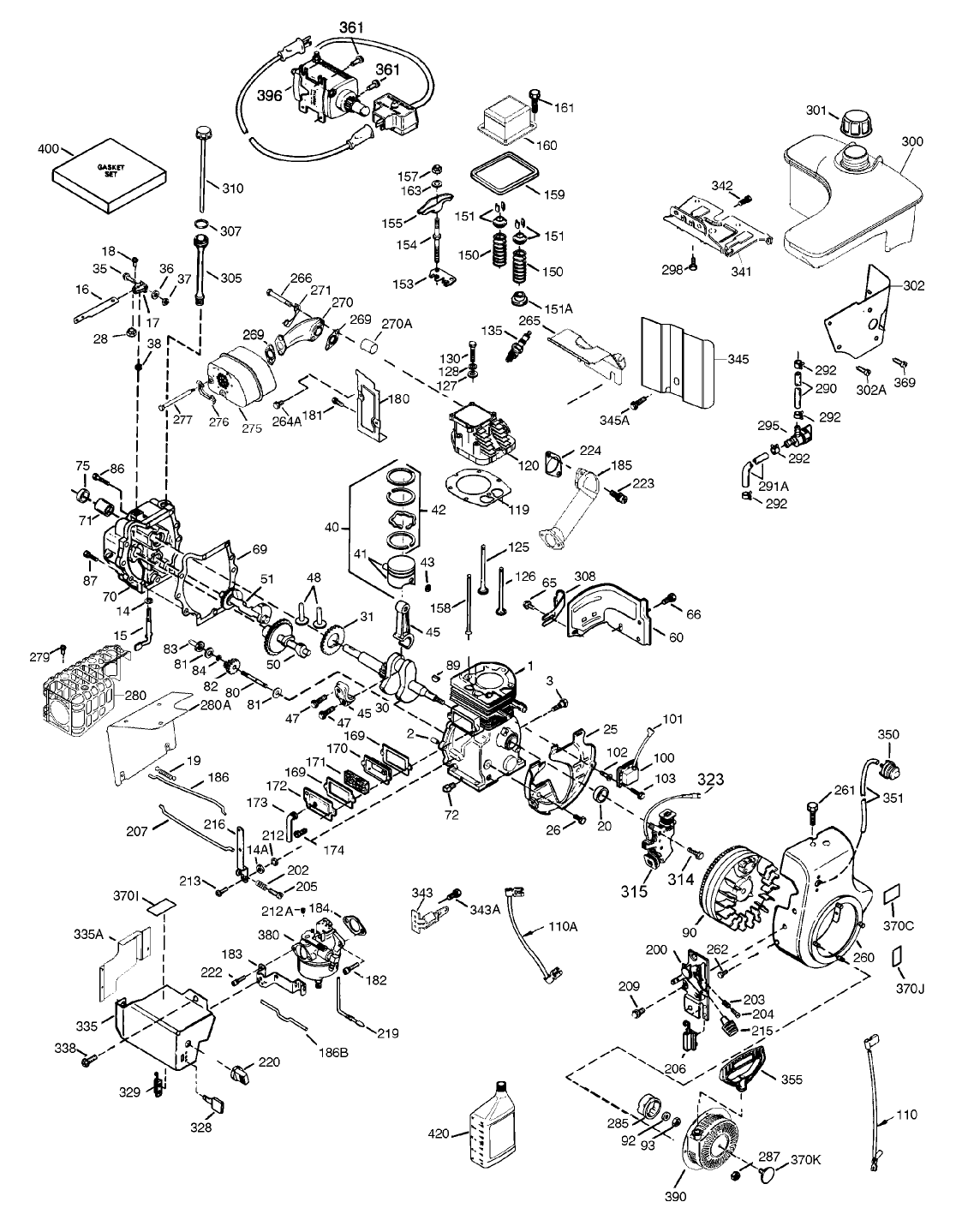 Tecumseh Engine Assembly Model No. OHSK130-223818E