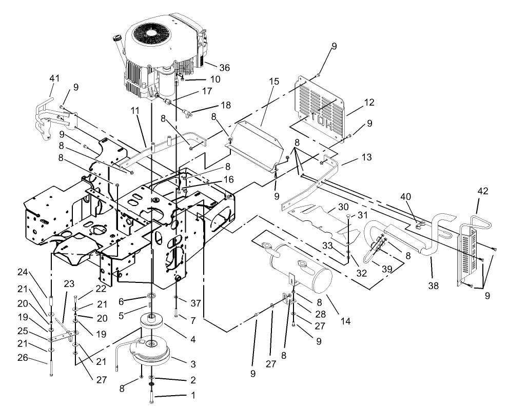 Engine and Clutch Assembly