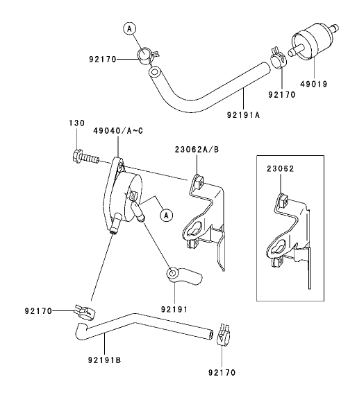 Fuel Tank/Fuel Valve Assembly Kawasaki FH500V-ES10
