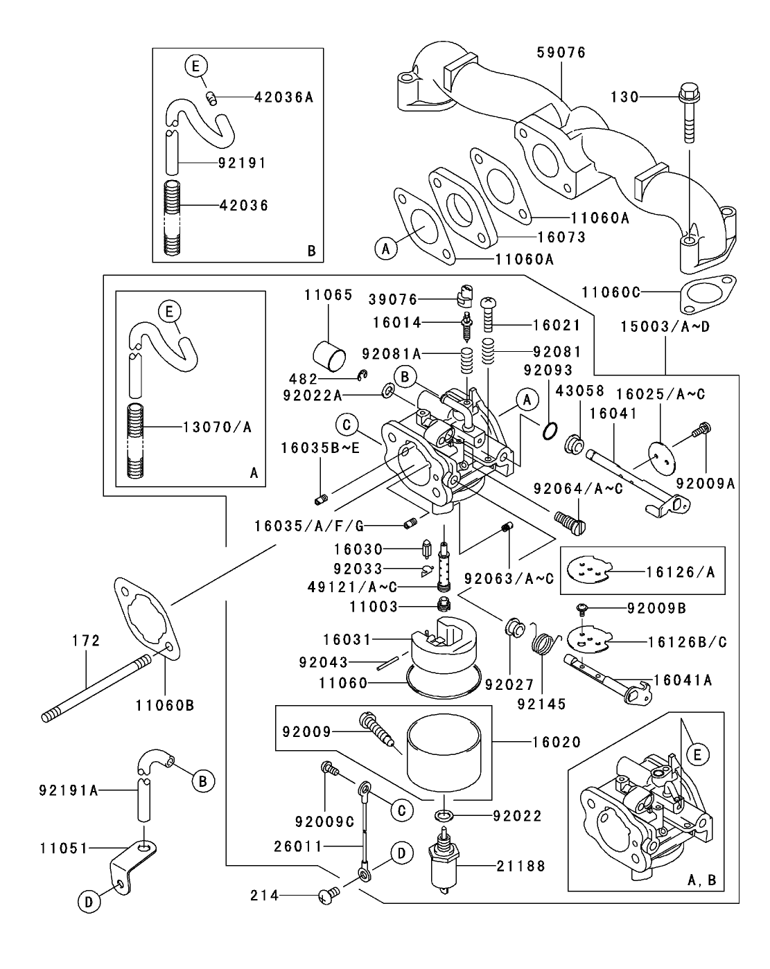 Carburetor Assembly Kawasaki FH500V-ES10
