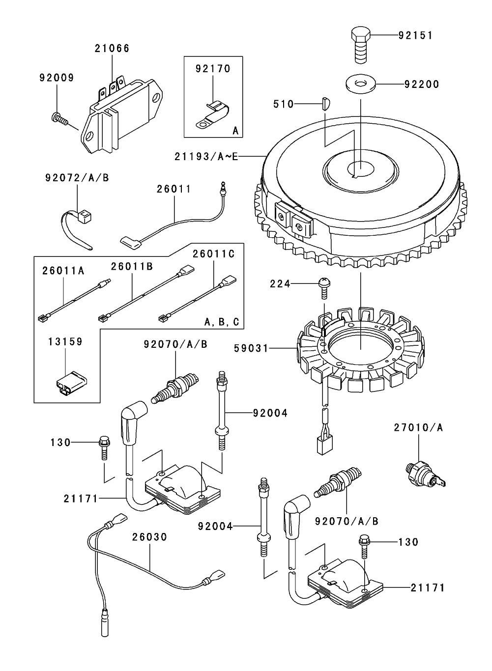 Electric Equipment Assembly Kawasaki FH500V-ES10