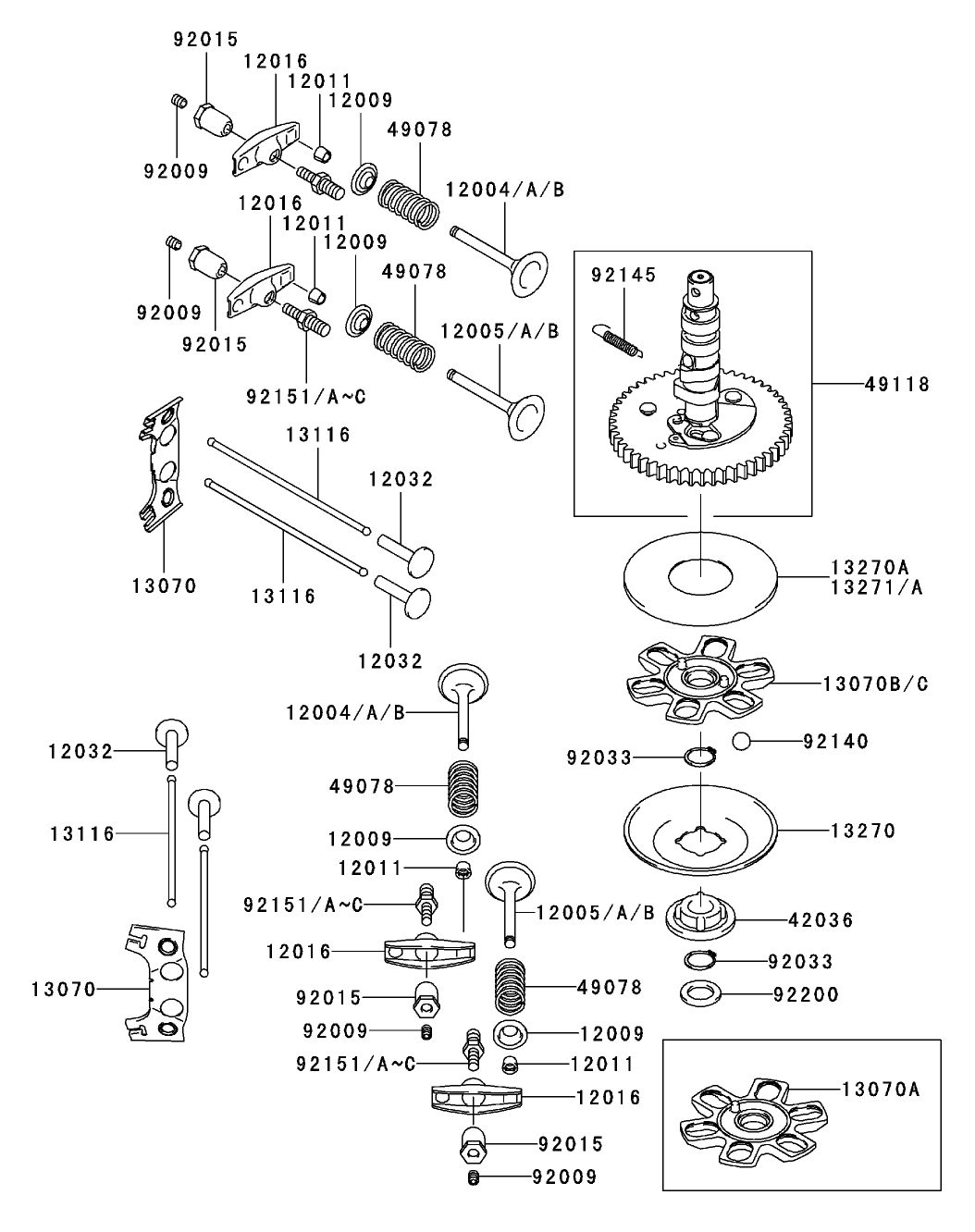 Valve/Camshaft Assembly Kawasaki FH500V-ES10