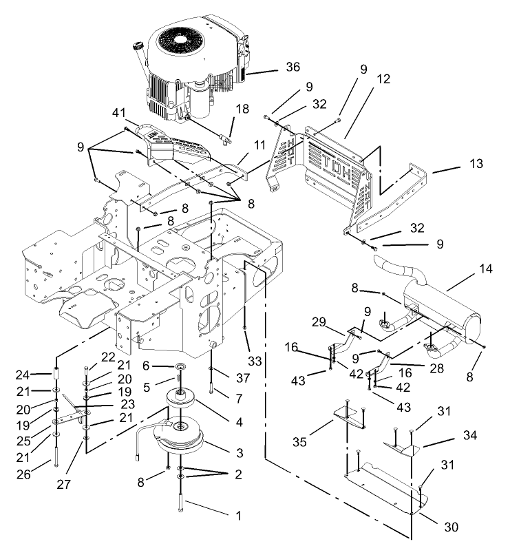 Engine and Clutch Assembly